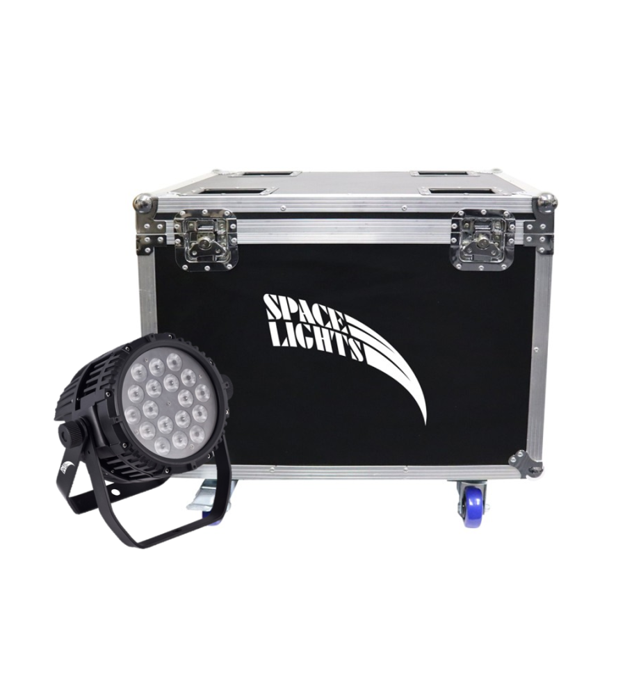 FLIGHT CASE LED PAR WATERPROOF 18X12W 8IN1 